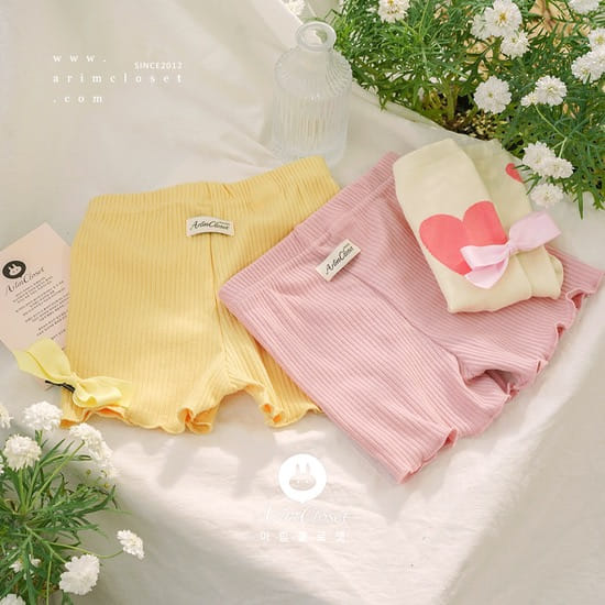 Arim Closet - Korean Children Fashion - #discoveringself - Yellow pink C Short Leggings