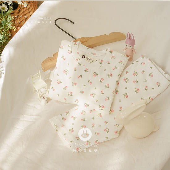 Arim Closet - Korean Children Fashion - #discoveringself - Flower Summer Homewear Set