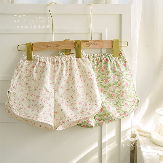 Arim Closet - Korean Children Fashion - #kidsstore - Small Flower Green Leaf Cute C Pants