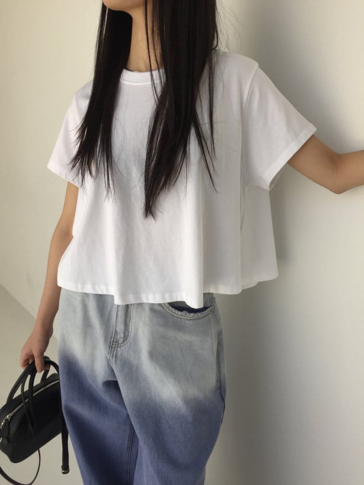 Attention plz - Korean Women Fashion - #womensfashion - Two Tone Wide Denim - 4