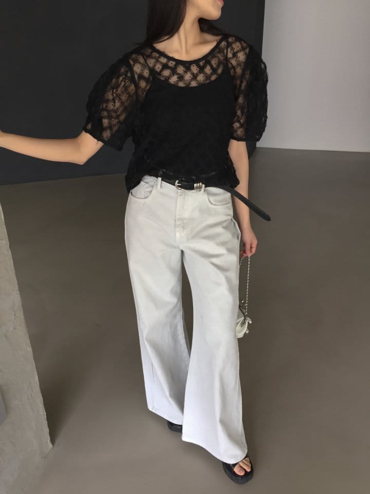 Attention plz - Korean Women Fashion - #momslook - Alice Mesh Blouse