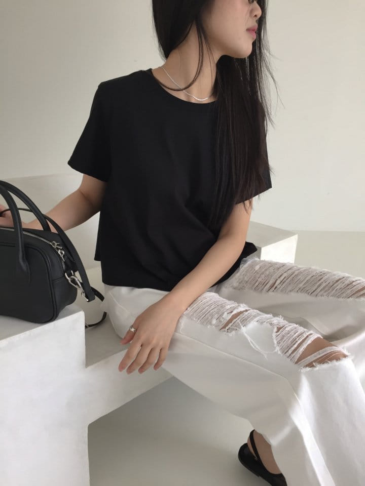 Attention plz - Korean Women Fashion - #thelittlethings - Plare Crop Tee