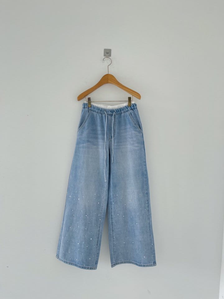 Attention plz - Korean Women Fashion - #thelittlethings - Double Cubic Denim Pants - 11