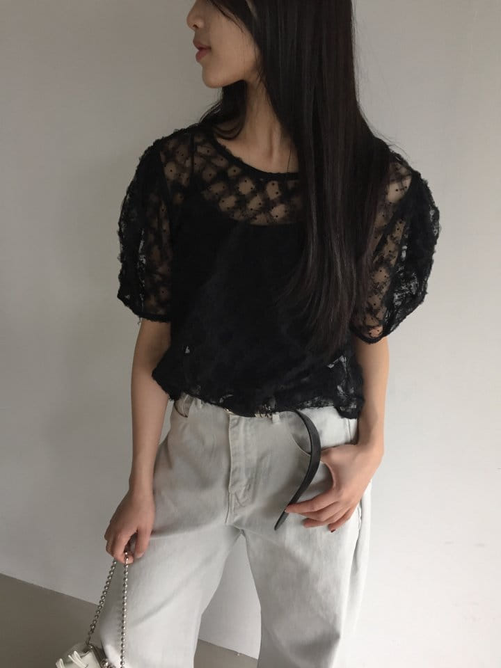 Attention plz - Korean Women Fashion - #womensfashion - Alice Mesh Blouse - 2