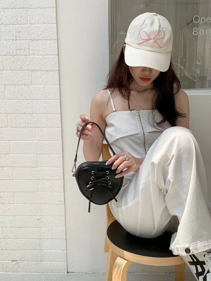 Attention plz - Korean Women Fashion - #womensfashion - Heart Ribbon Tote Bag - 10