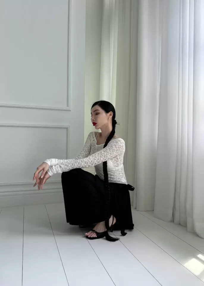 Auver_Fit - Korean Women Fashion - #momslook - Lace Off Shoulder  - 3