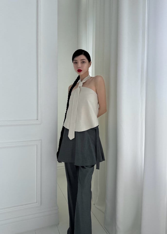 Auver_Fit - Korean Women Fashion - #momslook - Halter Tie Top - 4