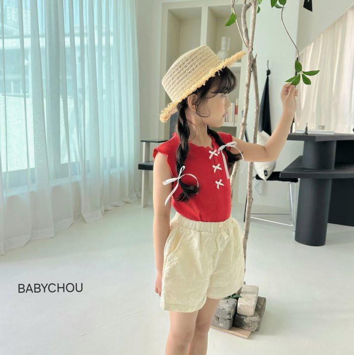 Babychou - Korean Children Fashion - #childrensboutique - Lace Ribbon Pants - 6