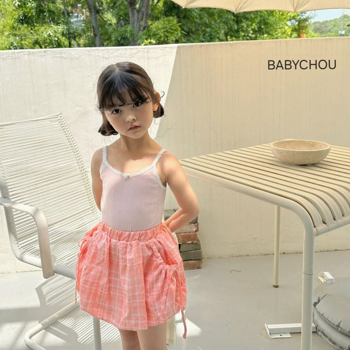 Babychou - Korean Children Fashion - #kidsshorts - Rose Sleeveless Tee - 6