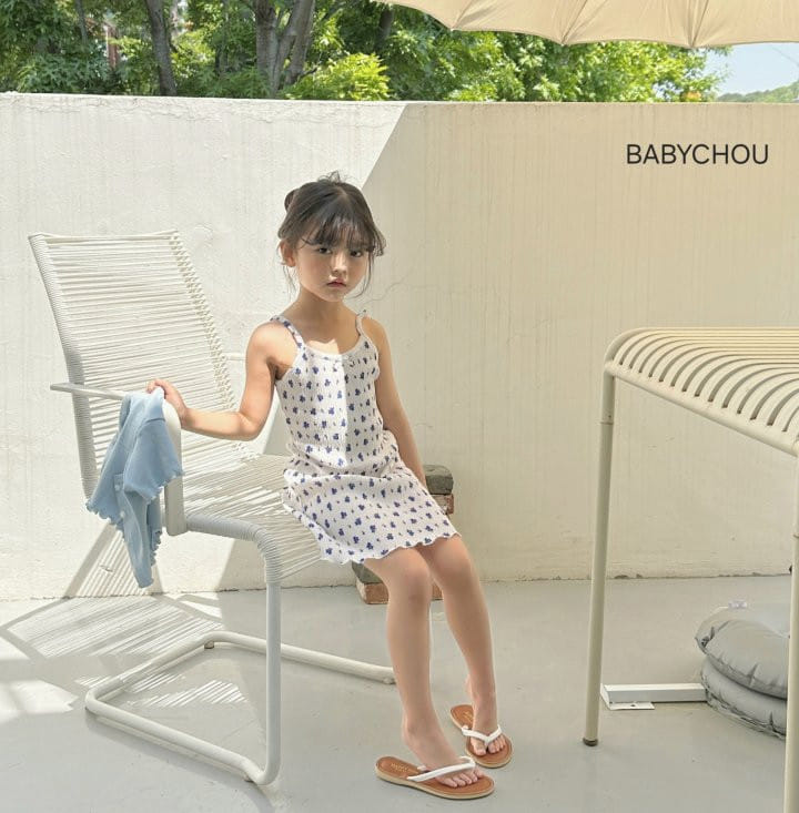 Babychou - Korean Children Fashion - #littlefashionista - Rose Camisole One-Piece - 4