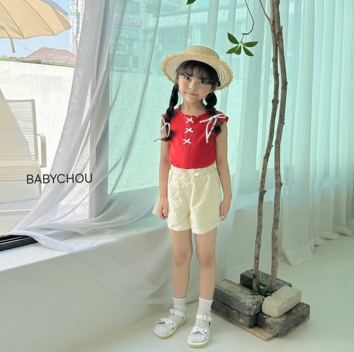 Babychou - Korean Children Fashion - #toddlerclothing - Lace Ribbon Pants - 4