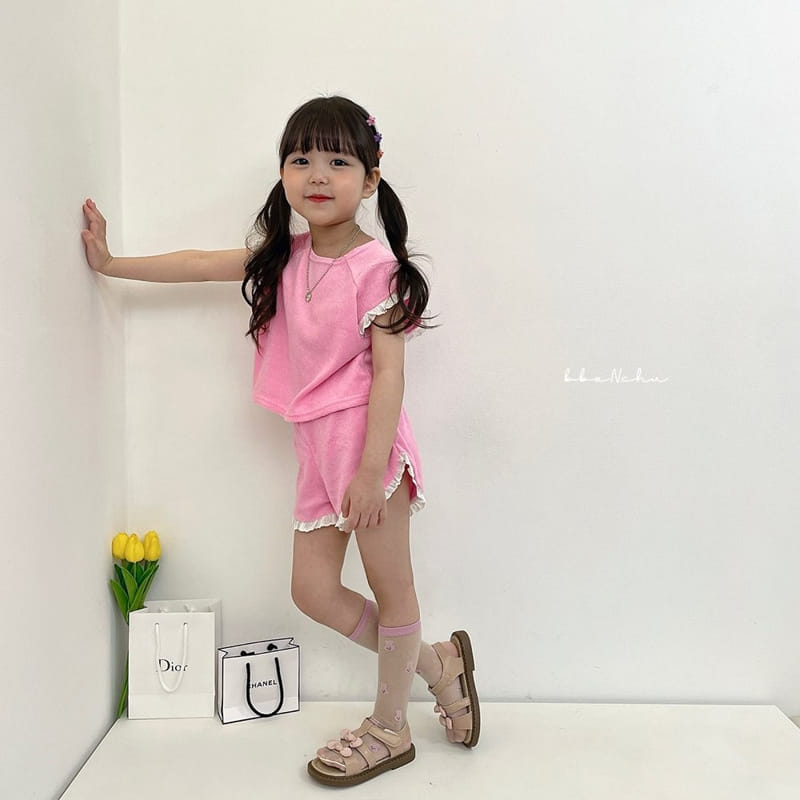 Bbonchu - Korean Children Fashion - #fashionkids - Beach Frill Top Bottom Set