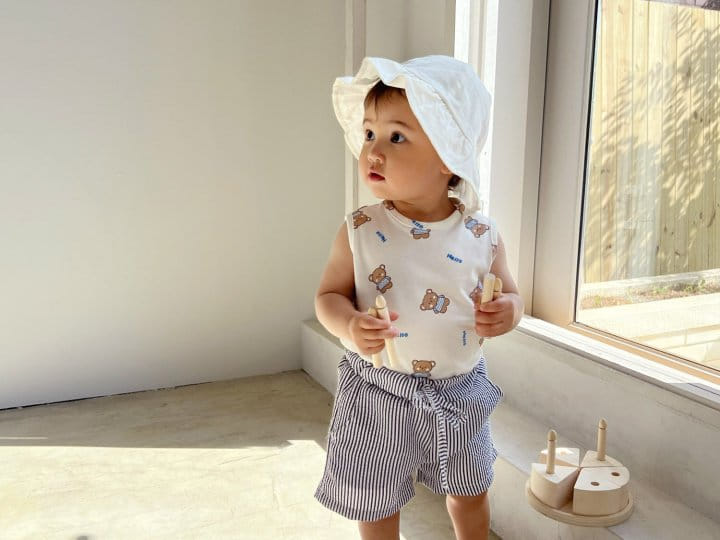 Bebe Nine - Korean Baby Fashion - #babyoninstagram - Baby Bear Sleeveless Tee - 6