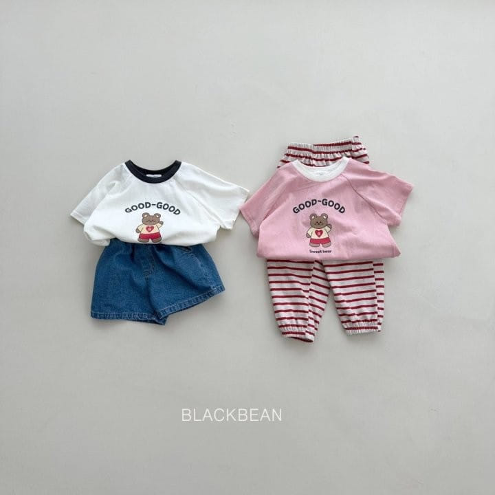 Black Bean - Korean Children Fashion - #minifashionista - Heart Bear Tee - 6