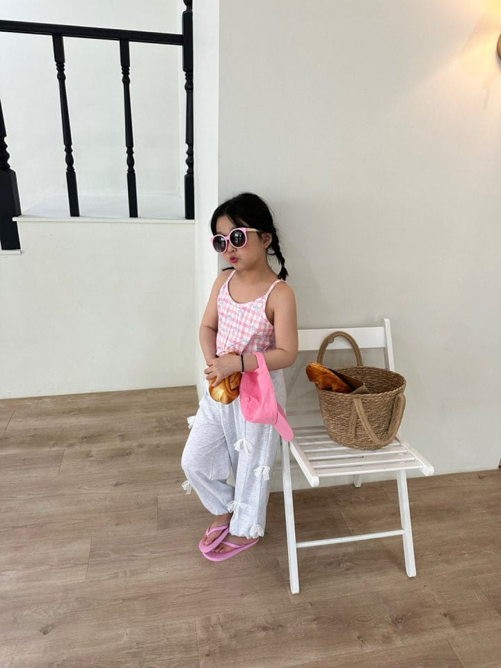 Bobo j - Korean Children Fashion - #littlefashionista - Check Ribbon Top  - 8