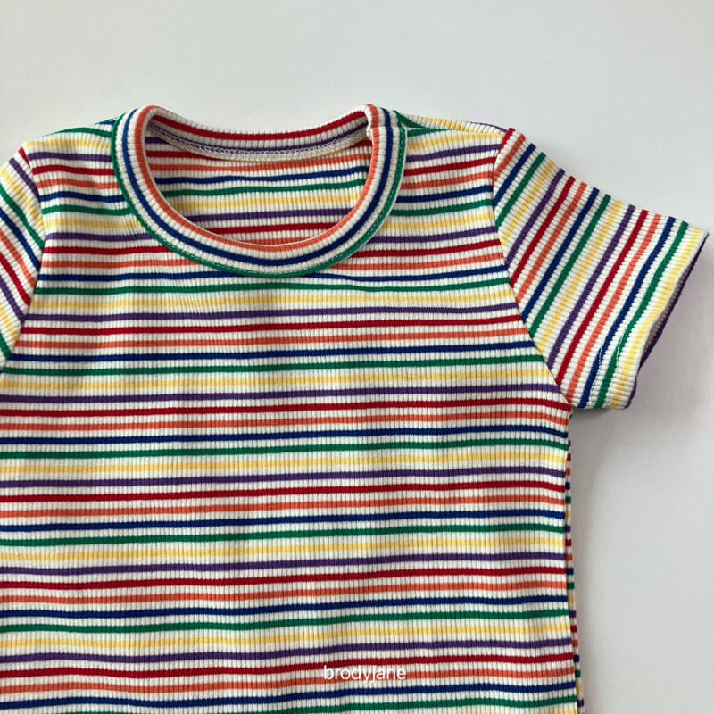 Brody Jane - Korean Children Fashion - #kidzfashiontrend - Rain Bow ST Short Sleeve Top Bottom Set - 4