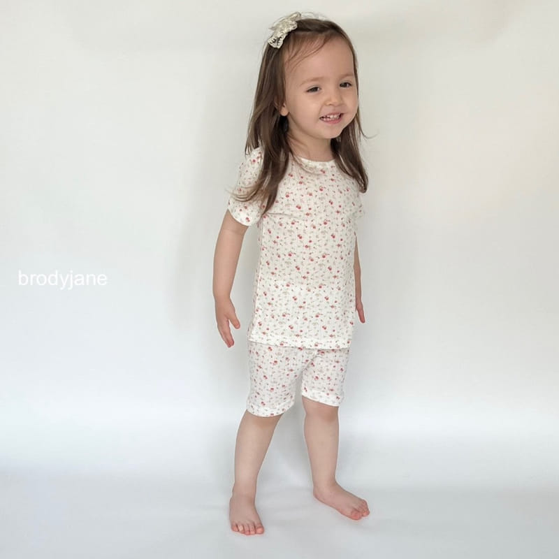 Brody Jane - Korean Children Fashion - #kidzfashiontrend - Floral Short Sleeve Top Bottom Set - 4