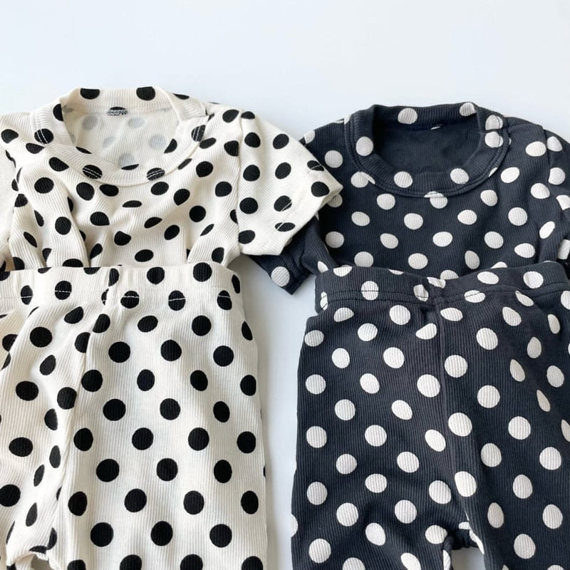 Brody Jane - Korean Children Fashion - #childofig - Dot Rib Short Sleeve Top Bottom Set - 7