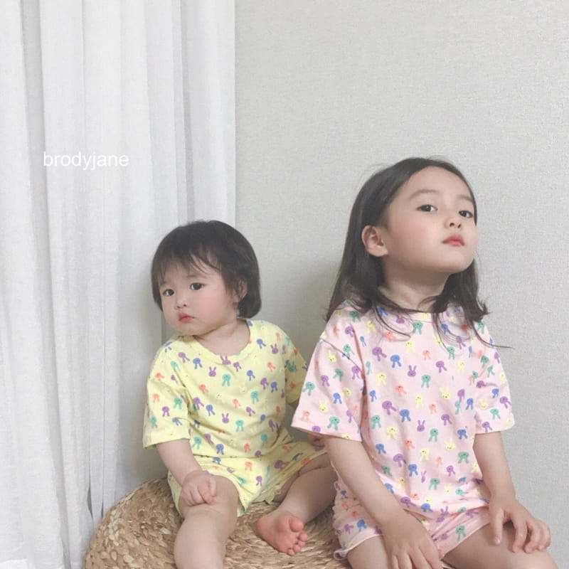 Brody Jane - Korean Children Fashion - #designkidswear - Rabbit Short Sleeve Top Bottom Set - 11