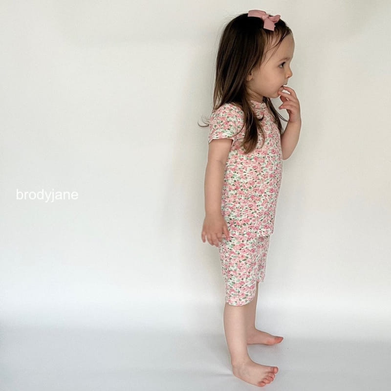 Brody Jane - Korean Children Fashion - #kidsshorts - Floral Short Sleeve Top Bottom Set