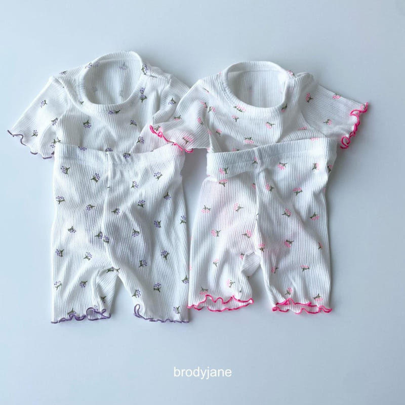 Brody Jane - Korean Children Fashion - #kidsstore - Berry Eyelet Short Sleeve Top Bottom Set - 11