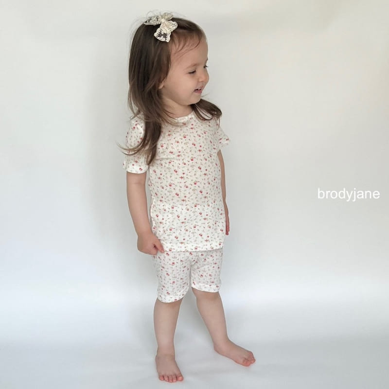 Brody Jane - Korean Children Fashion - #kidzfashiontrend - Floral Short Sleeve Top Bottom Set - 3