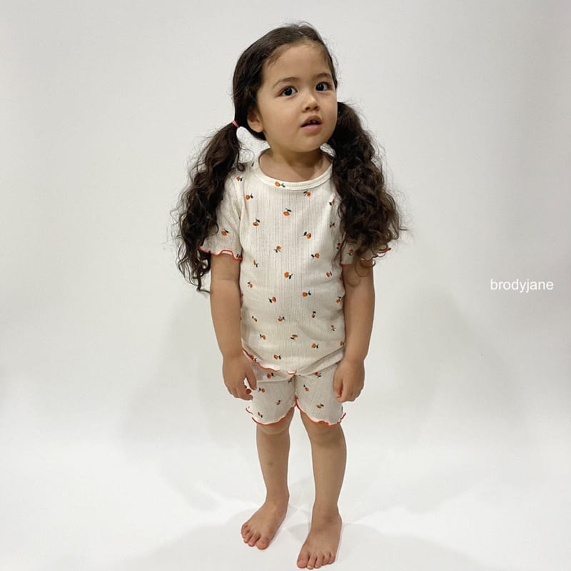 Brody Jane - Korean Children Fashion - #kidzfashiontrend - Tulip Frill Short Sleeve Top Bottom Set - 2