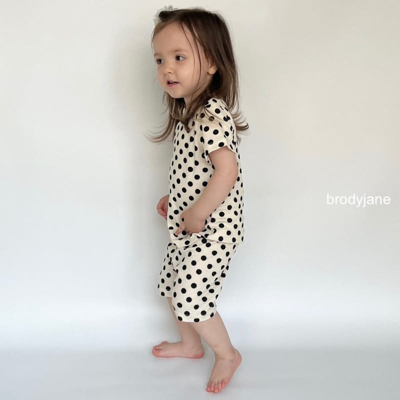 Brody Jane - Korean Children Fashion - #littlefashionista - Dot Rib Short Sleeve Top Bottom Set - 3