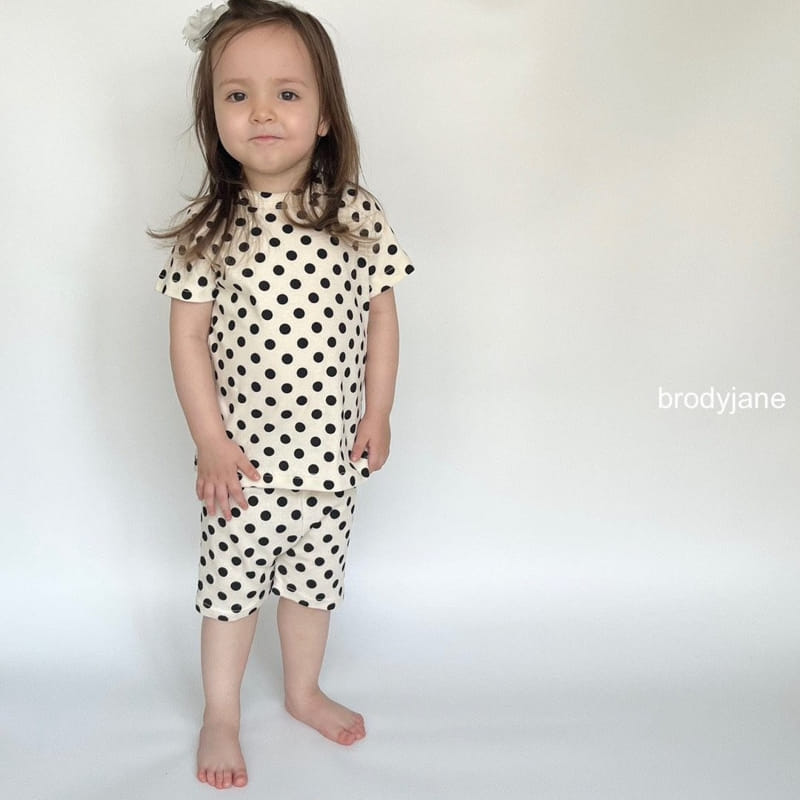 Brody Jane - Korean Children Fashion - #littlefashionista - Dot Rib Short Sleeve Top Bottom Set - 4