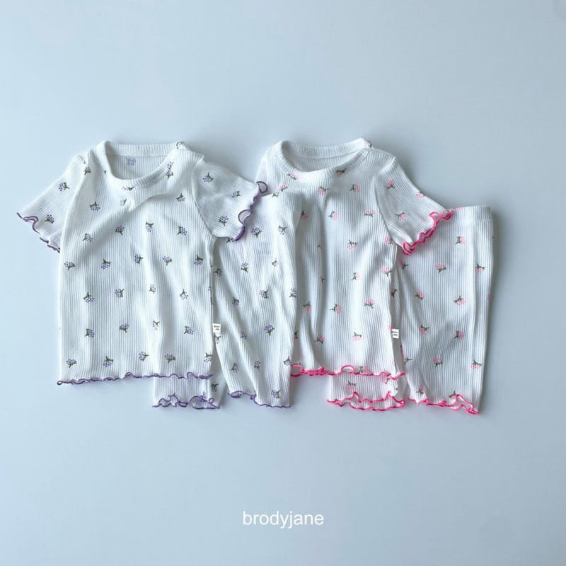 Brody Jane - Korean Children Fashion - #prettylittlegirls - Berry Eyelet Short Sleeve Top Bottom Set