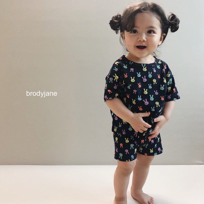 Brody Jane - Korean Children Fashion - #prettylittlegirls - Rabbit Short Sleeve Top Bottom Set - 7