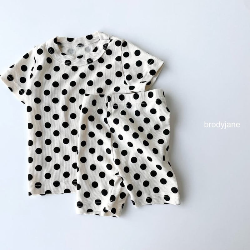 Brody Jane - Korean Children Fashion - #prettylittlegirls - Dot Rib Short Sleeve Top Bottom Set - 6