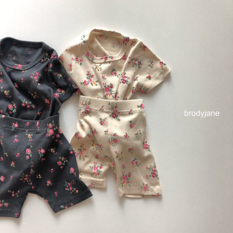 Brody Jane - Korean Children Fashion - #todddlerfashion - Ancho Rib Short Sleeve Top Bottom Set - 6