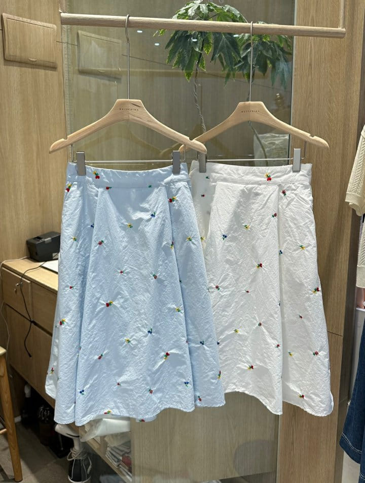 Buttering - Korean Women Fashion - #momslook - Elly Embroidery Skirt - 5