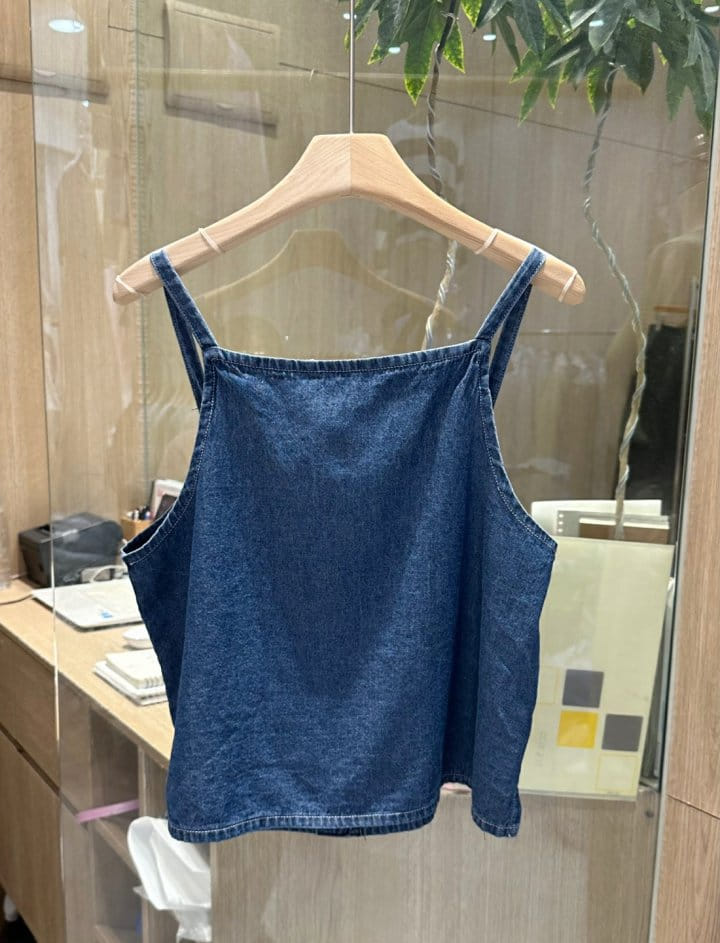 Buttering - Korean Women Fashion - #momslook - Joy Denim Sleeveless Tee - 3