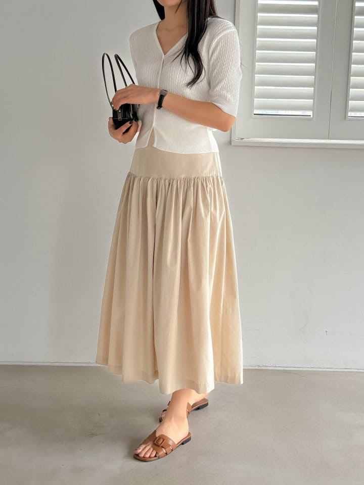 Bytheshew - Korean Women Fashion - #restrostyle - Shirring Long Skirt - 7