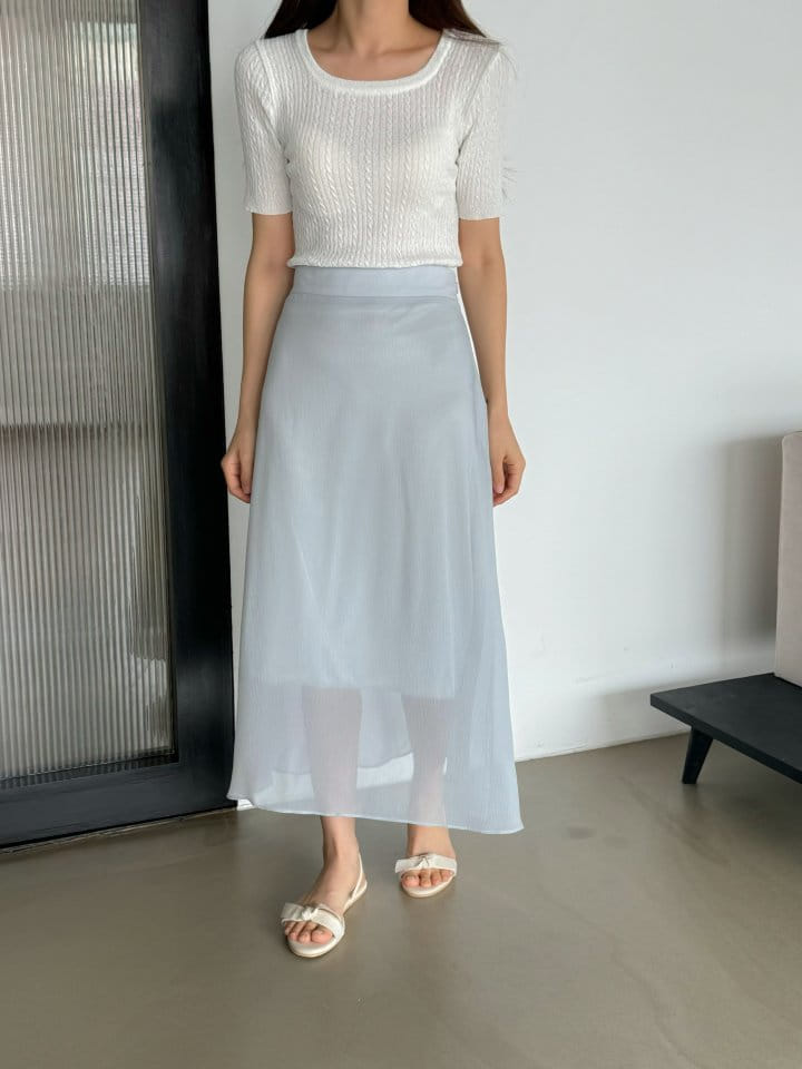 Bytheshew - Korean Women Fashion - #restrostyle - See Through Skirt - 6