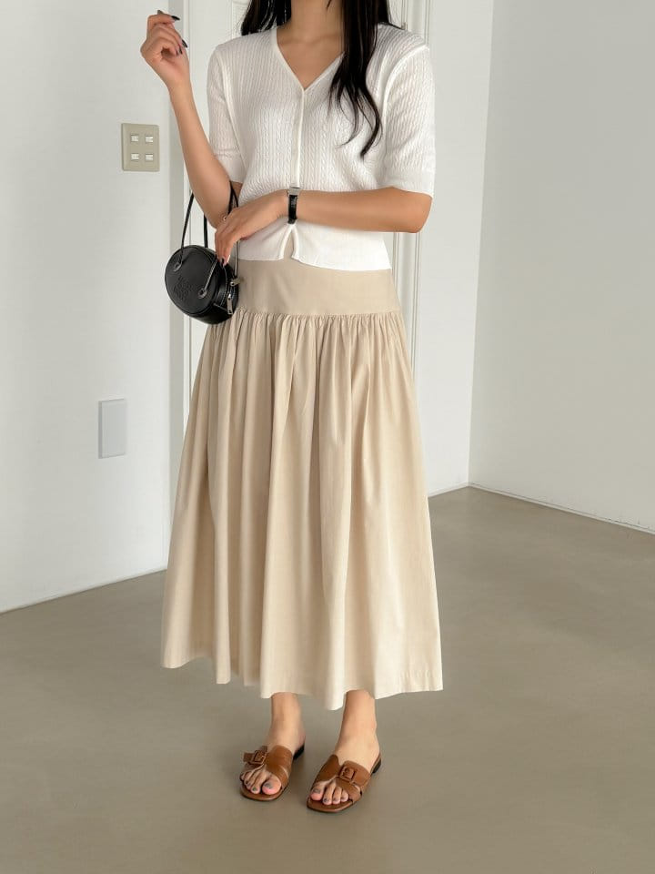 Bytheshew - Korean Women Fashion - #womensfashion - Shirring Long Skirt - 4