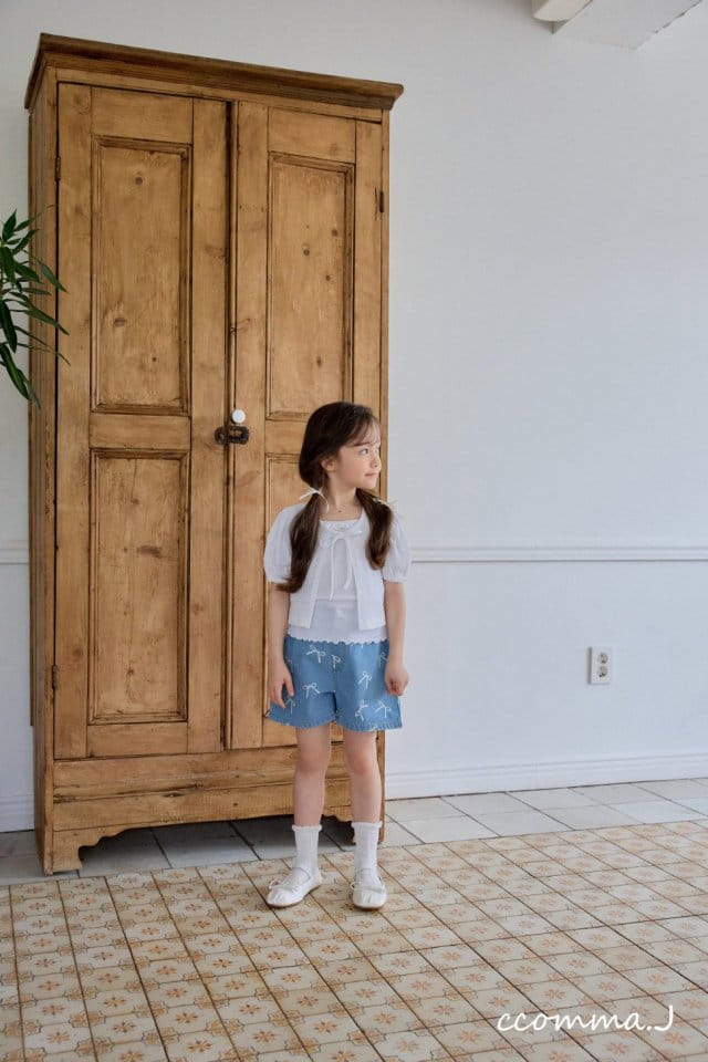 Ccommaj - Korean Children Fashion - #Kfashion4kids - Ribbon Denim Shorts - 3