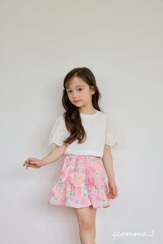 Ccommaj - Korean Children Fashion - #Kfashion4kids - Eyelet Short Sleeve Tee - 6