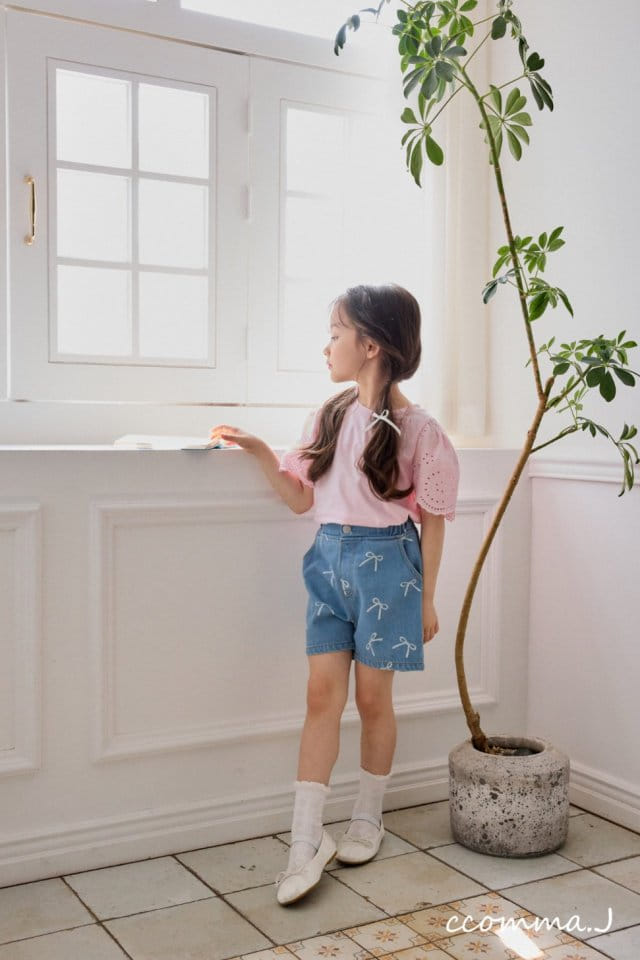 Ccommaj - Korean Children Fashion - #childrensboutique - Ribbon Denim Shorts - 10