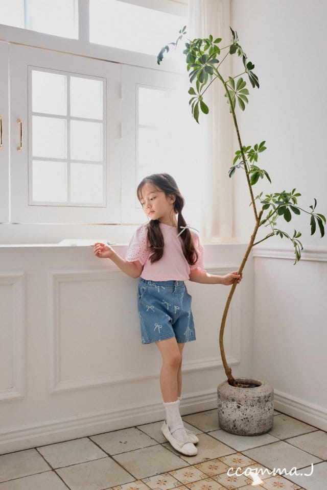 Ccommaj - Korean Children Fashion - #designkidswear - Ribbon Denim Shorts - 11