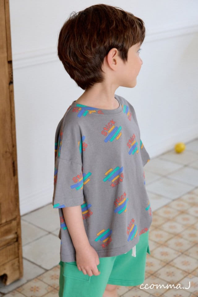 Ccommaj - Korean Children Fashion - #designkidswear - Stick Short Sleeve Tee