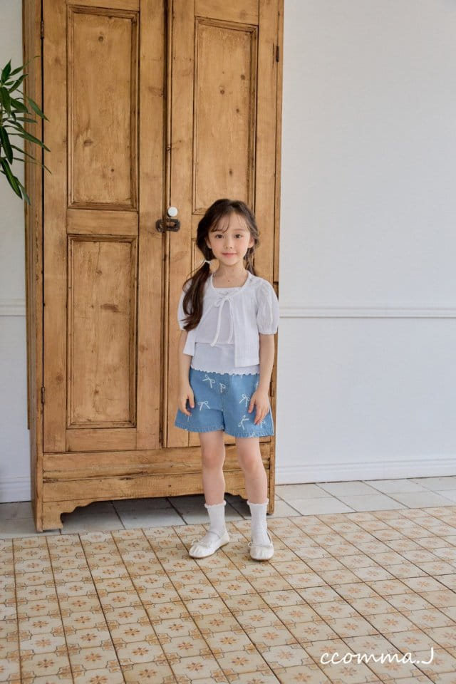 Ccommaj - Korean Children Fashion - #kidzfashiontrend - Ribbon Denim Shorts - 2