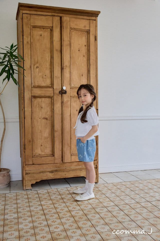 Ccommaj - Korean Children Fashion - #Kfashion4kids - Ribbon Denim Shorts - 4