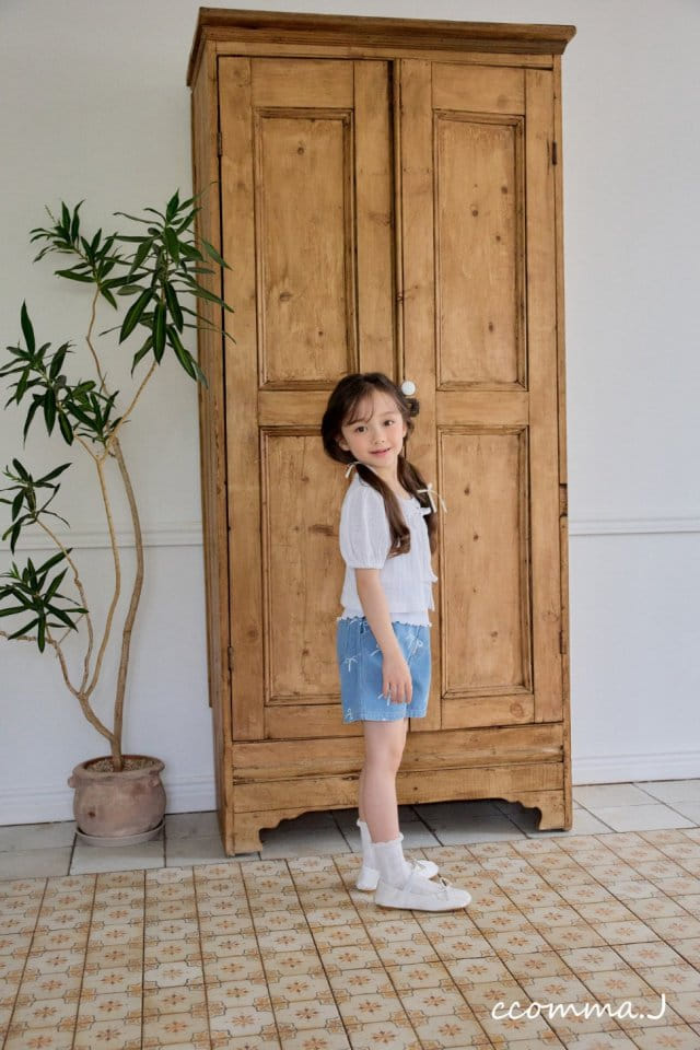 Ccommaj - Korean Children Fashion - #magicofchildhood - Ribbon Denim Shorts - 5