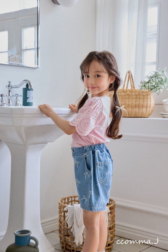 Ccommaj - Korean Children Fashion - #minifashionista - Eyelet Short Sleeve Tee - 9