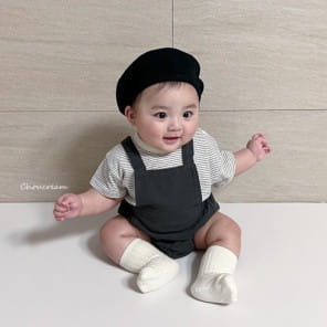 Choucream - Korean Baby Fashion - #babyboutique - Bebe Muzi Dungarees Body Suit