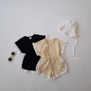 Choucream - Korean Baby Fashion - #babylifestyle - Liz Frill Top Bottom Set