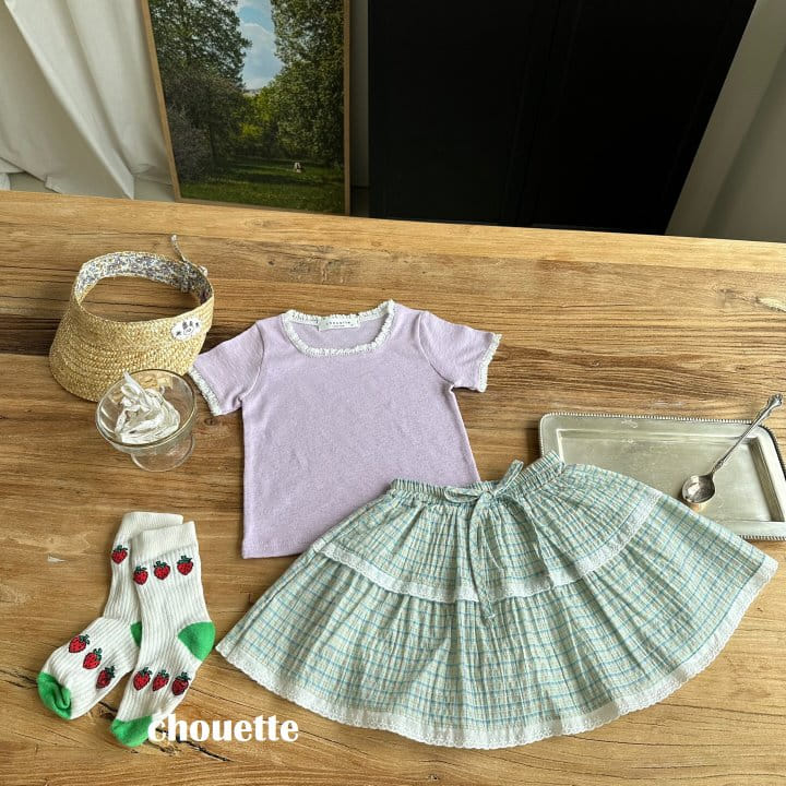 Chouette - Korean Children Fashion - #stylishchildhood - Totion Lace Rib Tee - 4